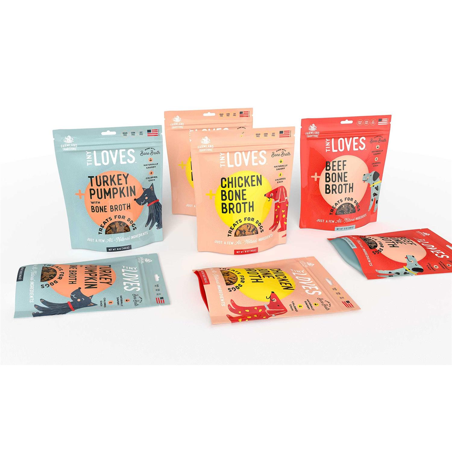 Farmland Traditions Tiny Loves Beef with Bone Broth Flavored Jerky Dog Treats - Pet Supplies online store