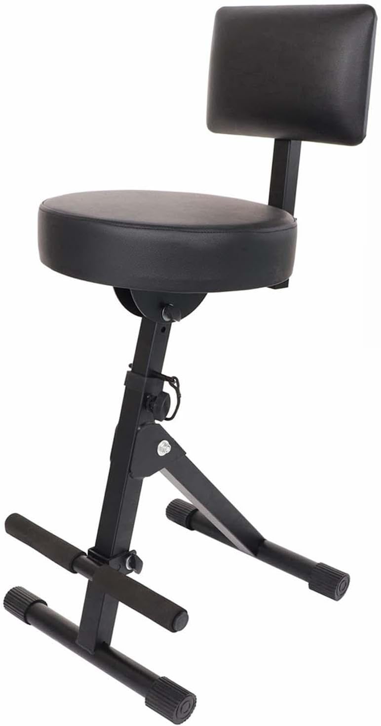 Drum Chair Guitar Seat PU Leather Portable Folding Guitar Stool Guitar Chair for Bass Electronic Piano Stage Drum Guitarist