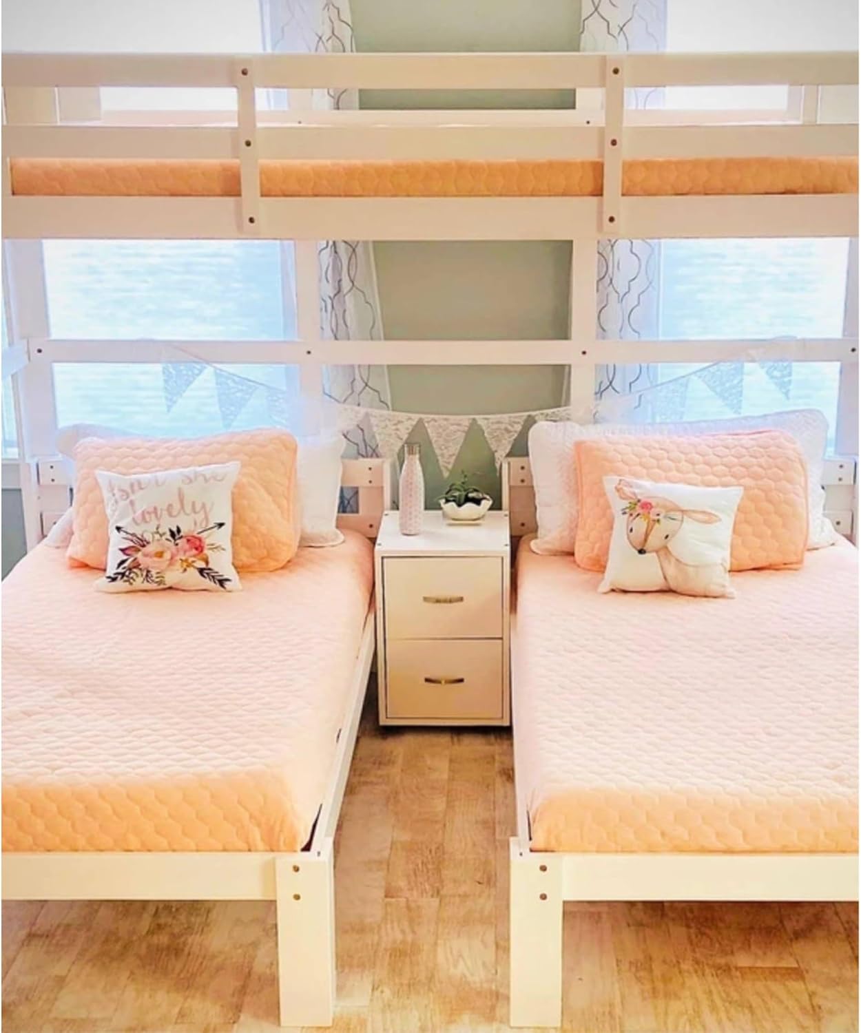 Twin XL Loft Bed Over Two Twin Beds