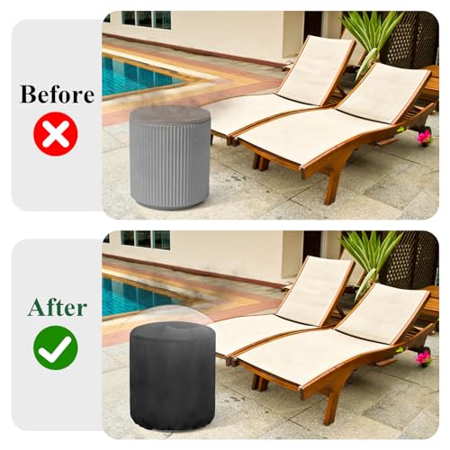 Patio Cool Bar Table Cover for Veradek Outdoor Cooler Side Table Cover, Waterproof Round Cover for Outdoor Side Table, Outdoor Patio Bar, Portable Bar,Ice Chest (18.5” D x 20” H)