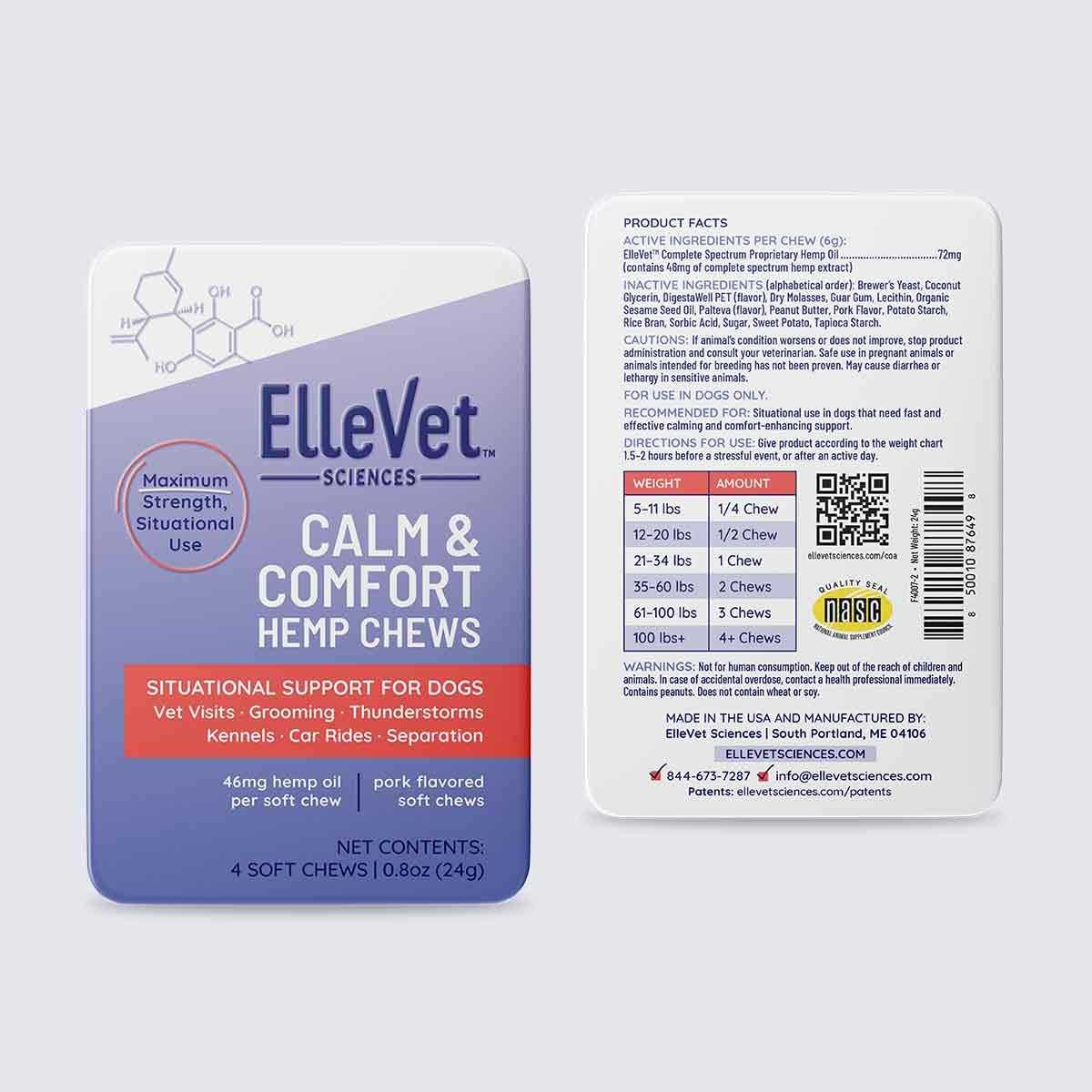Calm & Comfort By ElleVet Calming Chews For Dogs - Pet Supplies online store
