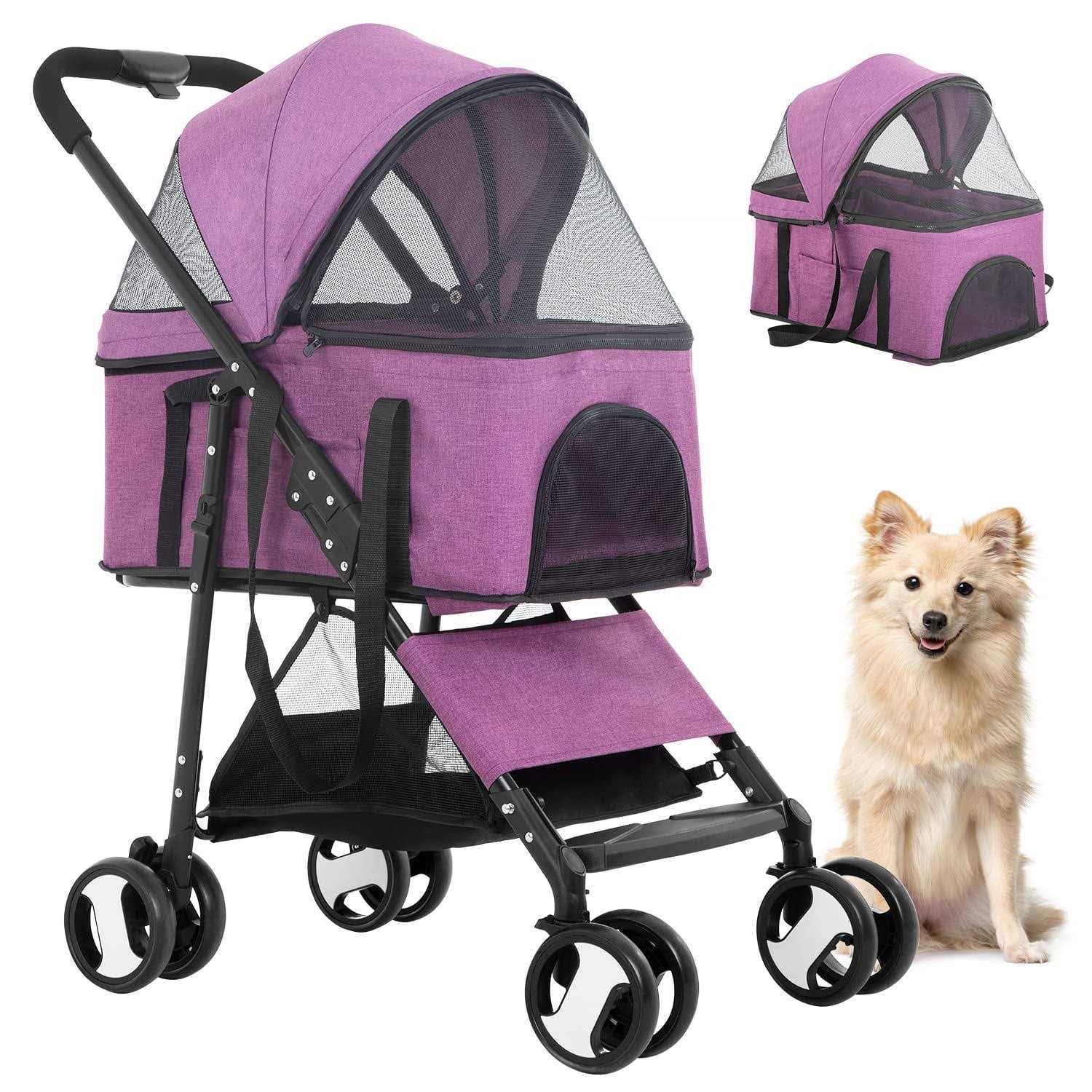 Bestpet 3-in-1Pet Stroller Premium Multifunction Dog Cat with Detachable Carrier &Cup Holder - Pet Supplies online store
