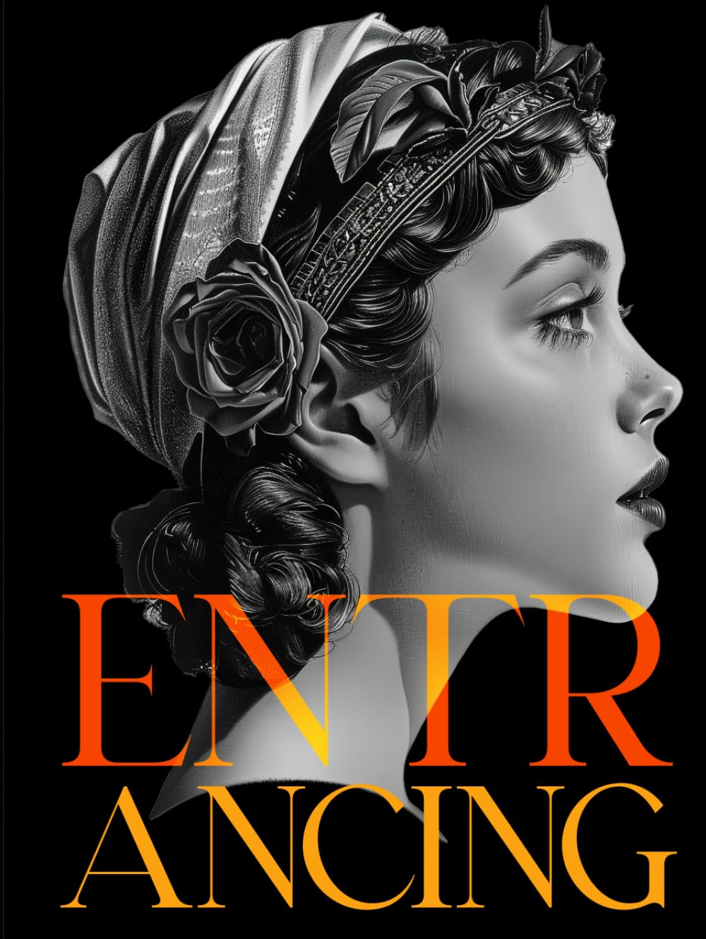 Entrancing: Modern Black And White Decorative Book, Bedroom Decor Aesthetic, Centerpiece For Living Room Coffee Table Decoration, Message On The Spine For Stacking, Numbered Pages Gift For Women