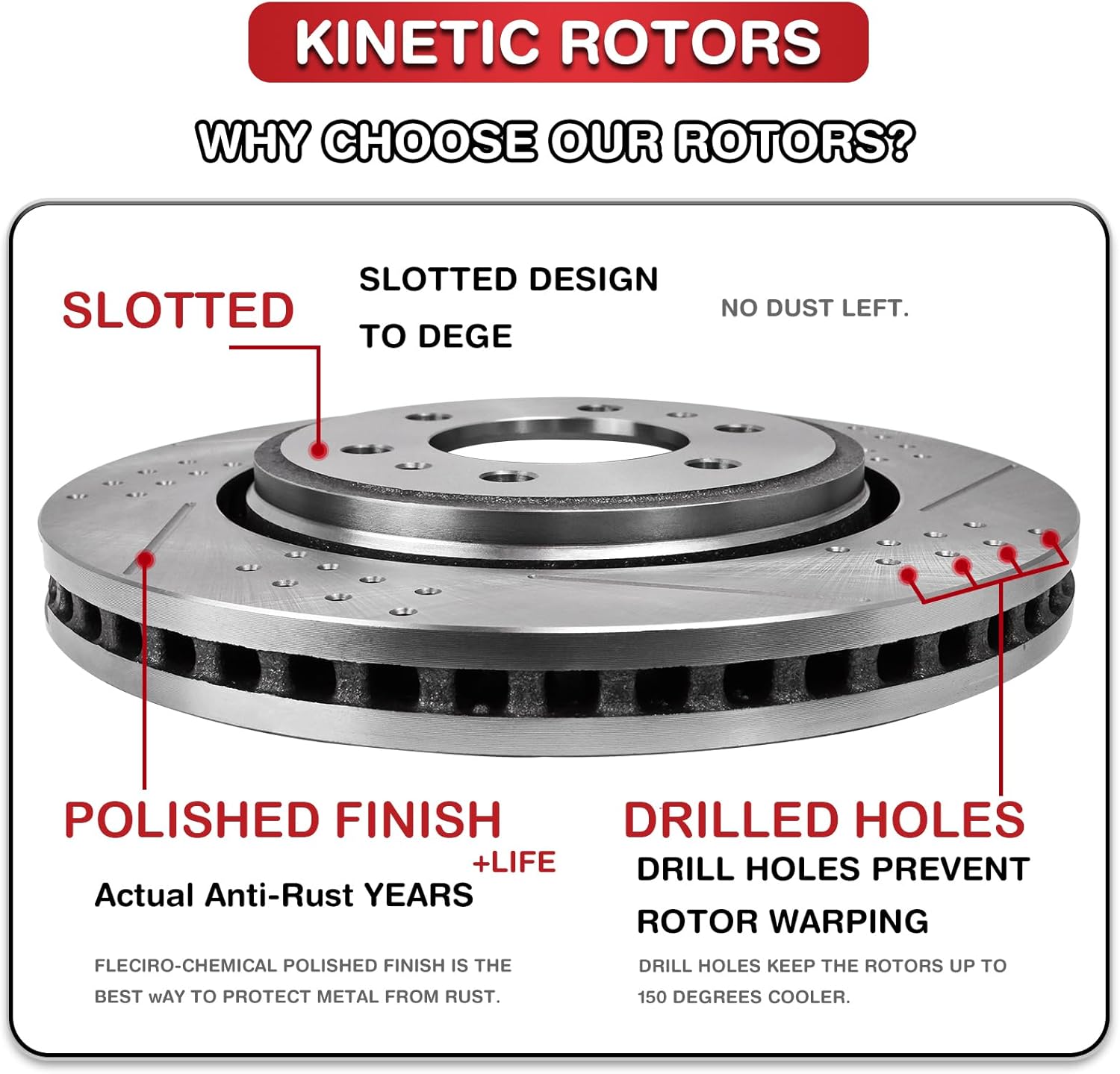 Front and Rear Drilled Slotted Brake Rotors & Ceramic Brake Pads replacement for Chevy Equinox GMC Terrain 2010-2017