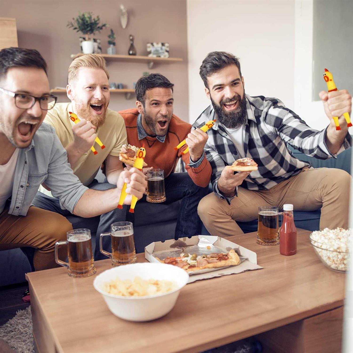 Zddaoole 20 Pcs Rubber Chicken,Screaming Chicken,Squeeze Chicken,Yellow Rubber Squaking Dog Toys,Prank Novelty Noise Toy - Pet Supplies online store