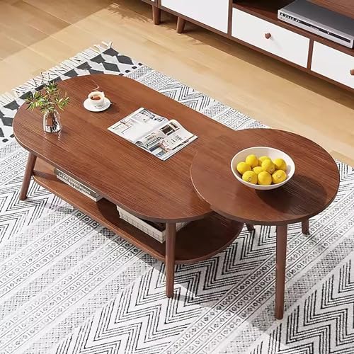 Circle Coffee Tables for Living Room,Modern Nesting Coffee Table Set of 2,Side Table Coffee Table,Easy to Move,Easy Assemblyfor Living Room Reception Room Office.(80 * 40 * 42cm)