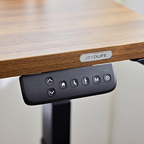 Redlife Electric Standing Desk Frame with Table Top, Dual Motor Adjustable Height Desk Legs Up to 47.2