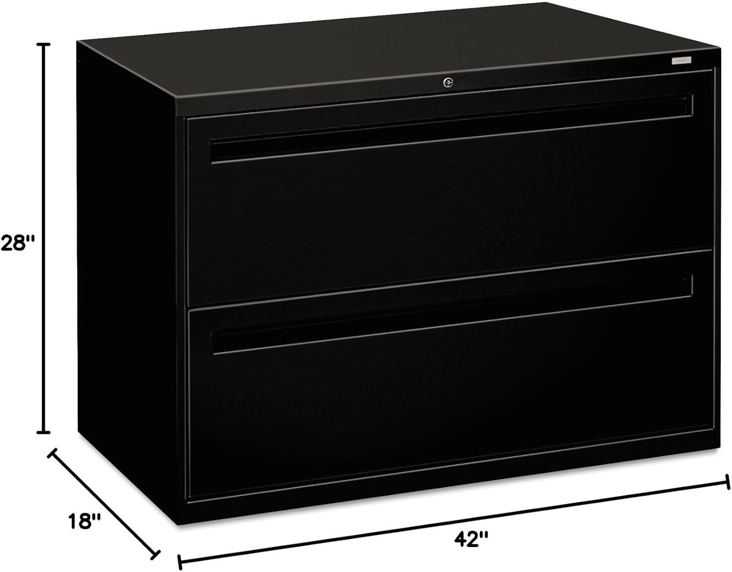 HON 792LP 700 Series Two-Drawer Lateral File, 42w x 19-1/4d, Black