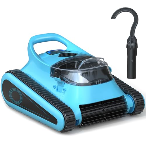 Pool Vacuum for Inground Pools: Cordless Robot Robotic Pool Cleaners with Hook 180W Suction Auto Vacuums Wall Climbing Waterline Scrubbing Cleaning 150 Mins Long Battery Up to 2,000 sq.ft