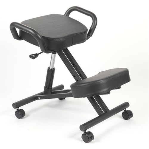 Desk Kneeling Chairs Multifunctional Adhd Kneeling Chair - Cross-legged/Squatting Chair for Desk - Improve Posture Relieve Pain - Cross Legged Chair with Arms and Wheels (Color : Black) (Red One