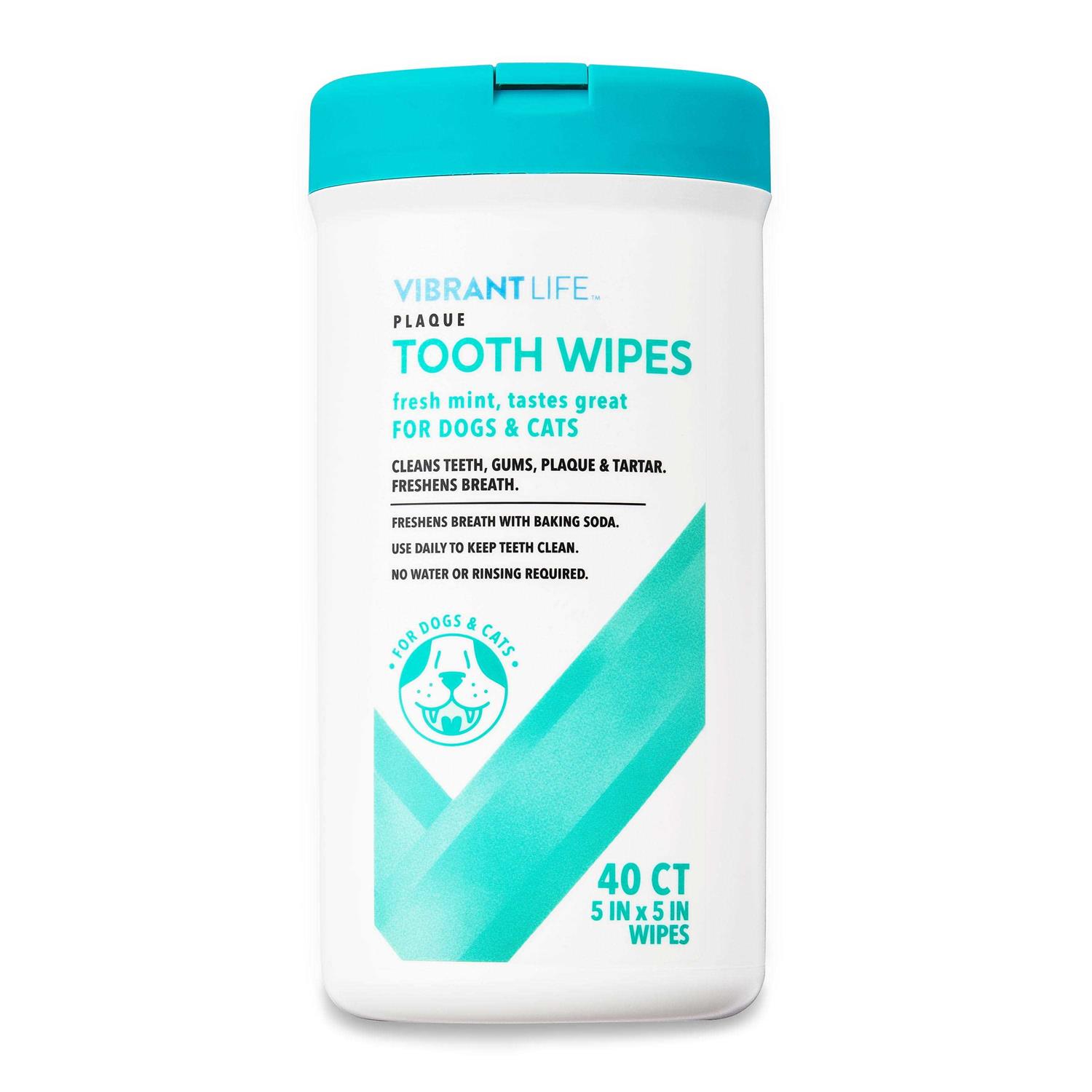 Vibrant Life Plaque Tooth Wipes for Cats & Dogs - Pet Supplies online store