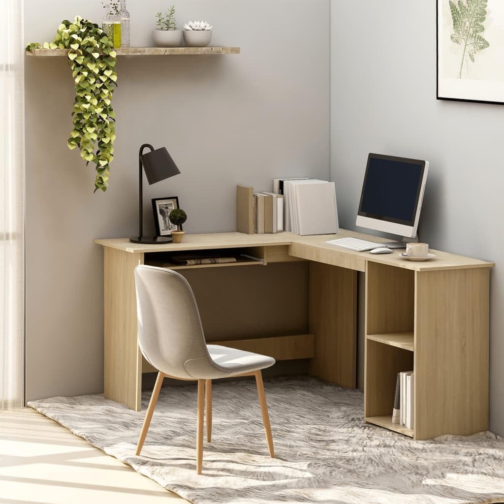 Stand Up Desk Office Desk Desk for Bedroom Writing Desk - L-Shaped Corner Desk Sonoma Oak 47.2