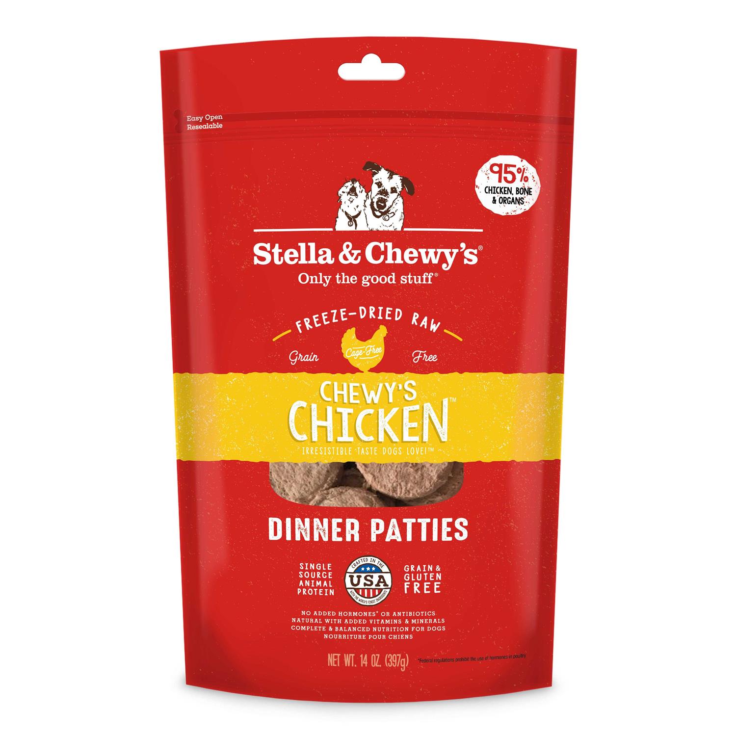 Stella & Chewy's Dinner Patties Chicken Freeze-Dried Dog Food - Pet Supplies online store
