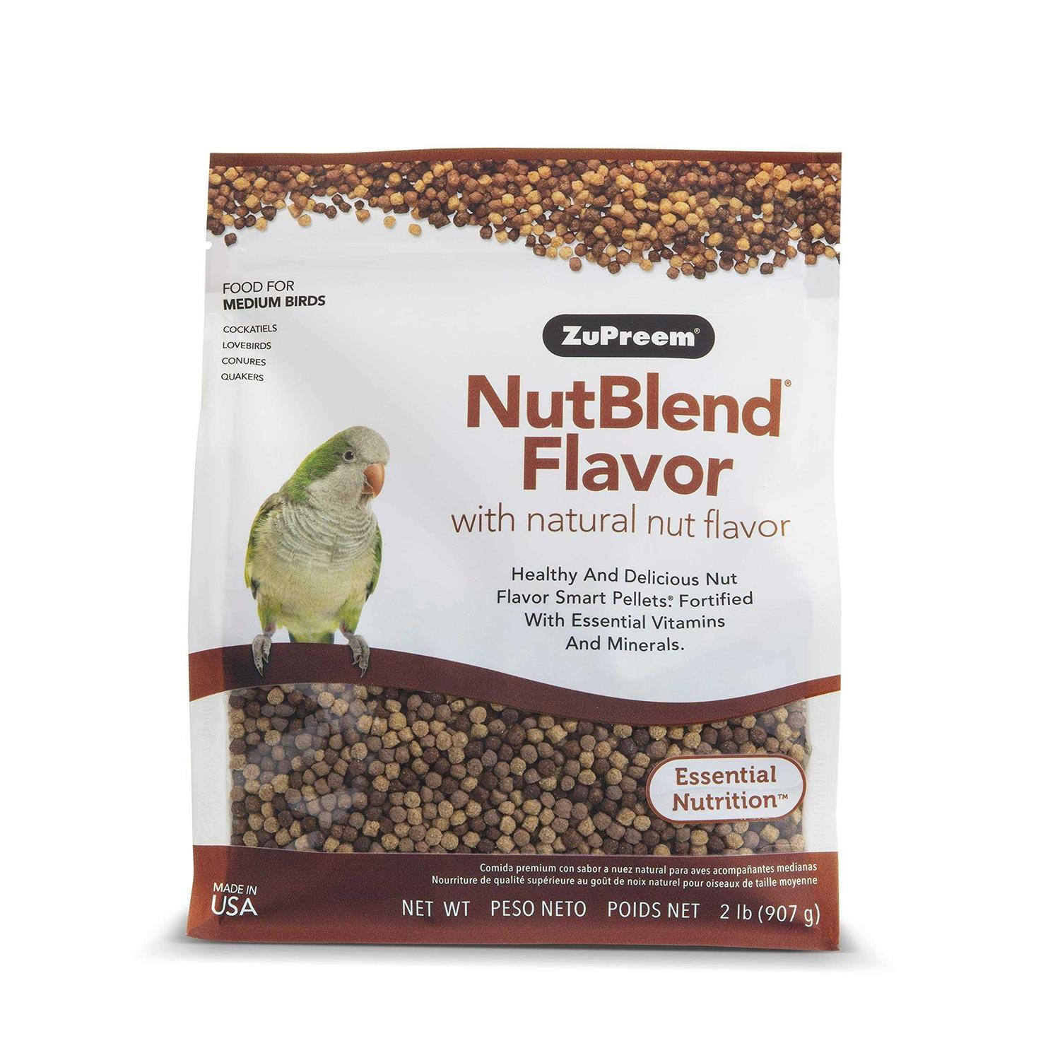 2 lbs Zupreem NutBlend with Natural Nut Flavor Bird Food for Medium Birds - Pet Supplies online store