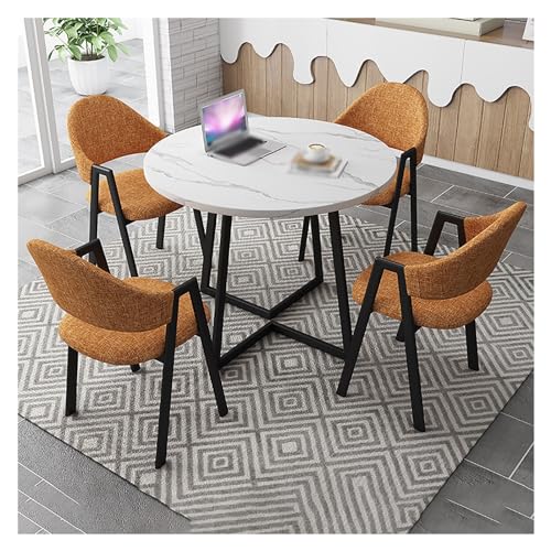Kitchen Table And Chairs For 4,Office Conference Table,Reception Round Table And Chair Combination,Small Meeting Room Table,1 Table 4 Chairs,Business Conference Room Coffee Table,Suitable For Lounge (