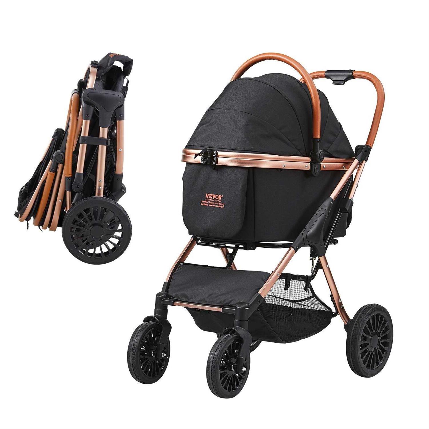 VEVOR Pet Stroller 4 Wheels Dog Stroller Rotate with Brakes - Pet Supplies online store