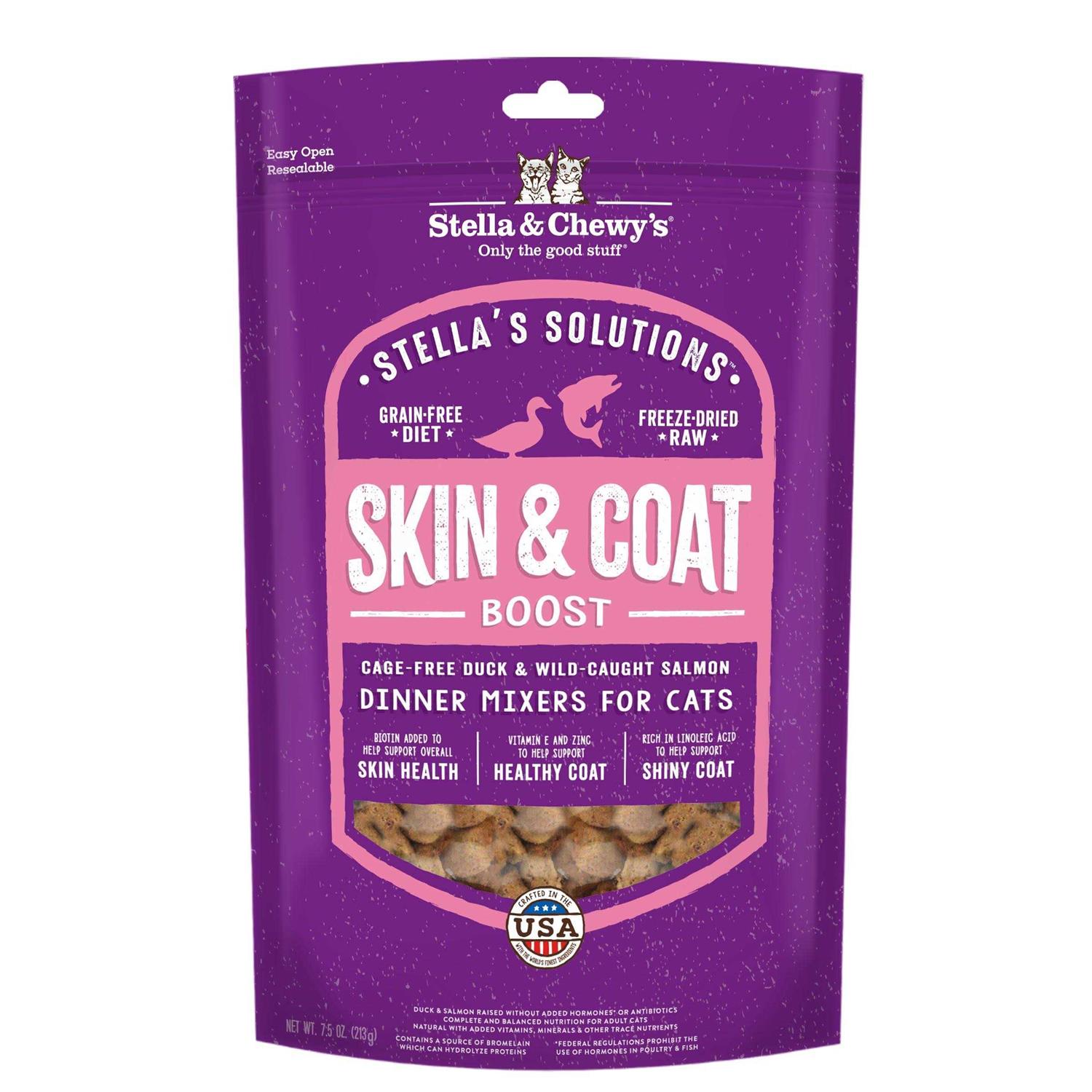 Stella & Chewy's Cat Solutions Skin & Coat Boost Freeze-Dried Duck 7.5oz - Pet Supplies online store