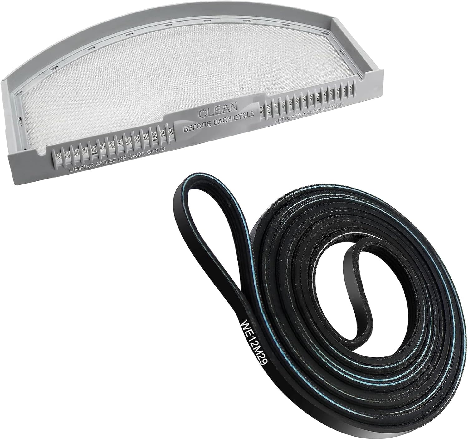 WE03X23881 Dryer Lint Filter Screen- Upgraded Stainless Steel Lint screen - Fit for GE Hotpoint Dryers -WE12M29 WE03X29897 Dryer Drum Drive Belt- Fit for GE Hotpoint Dryers Gtd33eask0ww Gtd42easj2ww