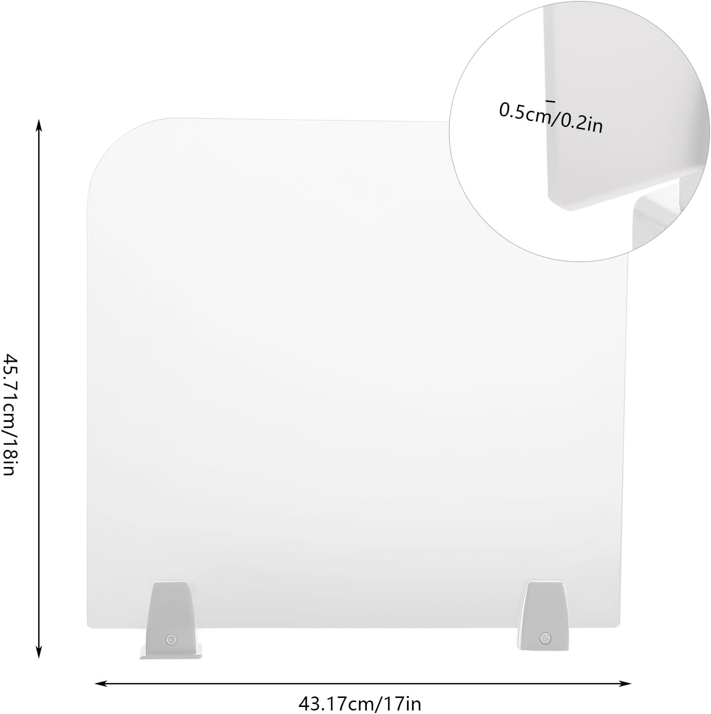Desk Privacy Panels, Frosted Acrylic Desk Dividers, Clamp-on Desk Partition, Desk Dividers for Students Office Classrooms Library Privacy, 17'' W x 18''H