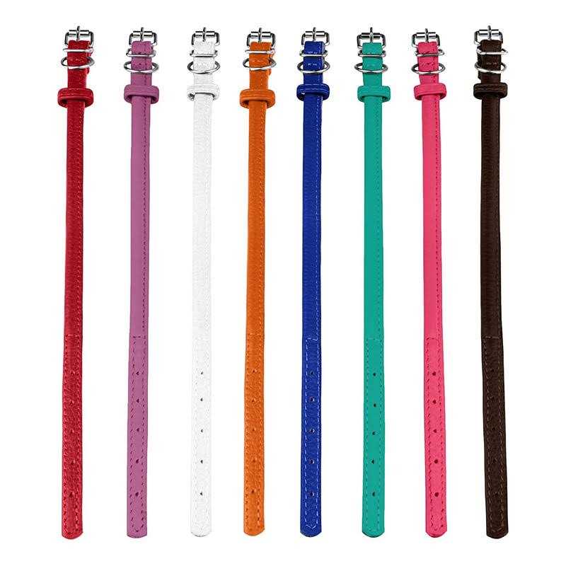 Bronzedog Rolled Leather Dog Collar with QR ID Dog Tag Round Personalized Collars for Small Medium Large Dogs Puppy Cat - Pet Supplies online store