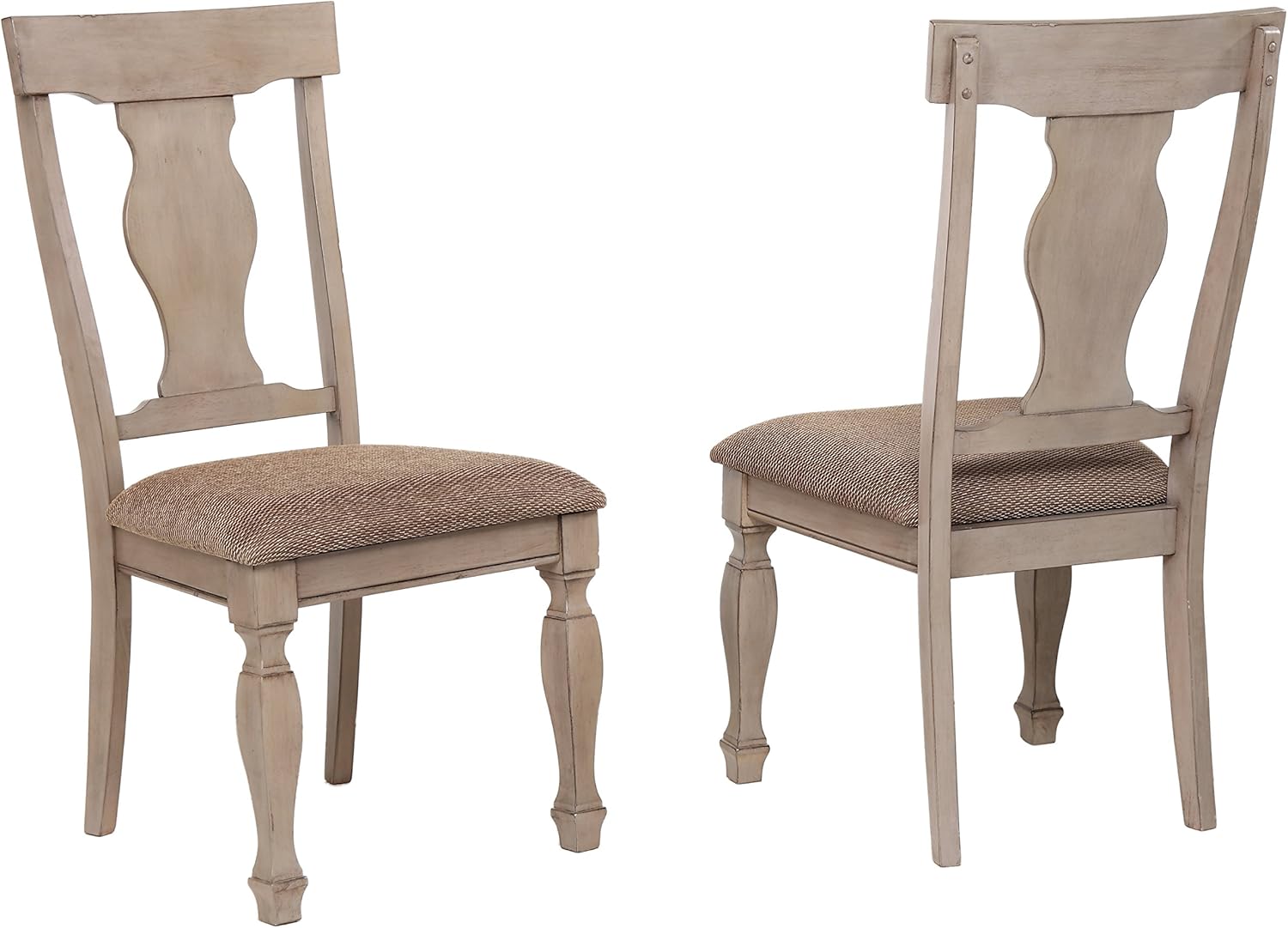 Kings Brand Furniture - Almon 2-Tone Brown Wood 6-Piece Dining Room Set, Table, Bench & 4 Chairs