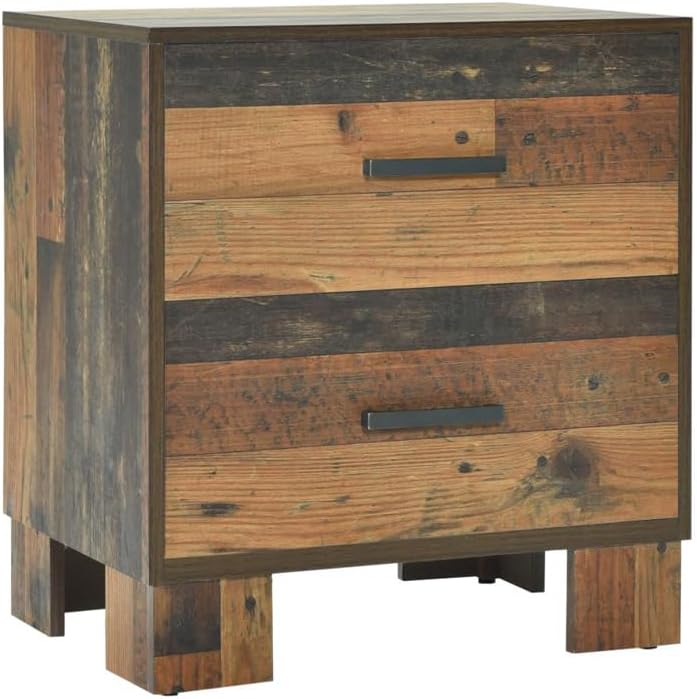 Coaster Home Furnishings Sidney 2-Drawer Rustic Pine Nightstand, 223142