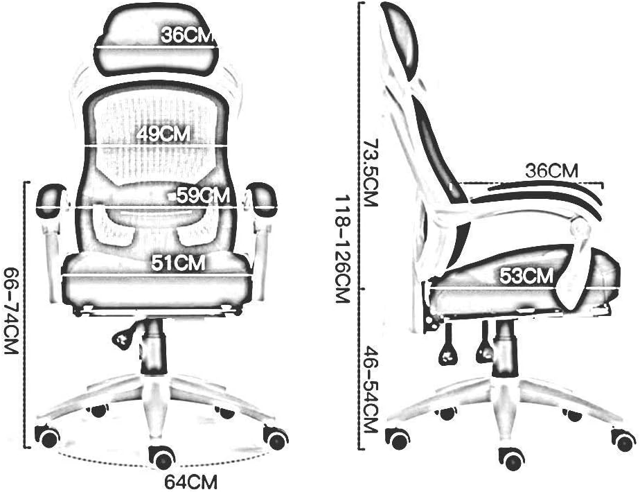 Chair Executive Recline Chair, Rotate Adjust High Low Pulley Practical Convenience Swivel Chair Padded Office Chair Chair