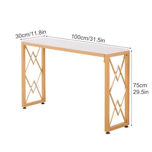 Console Table | Narrow Sofa Entryway Table | Modern Farmhouse, Modern Line Frame | Geometric Metal Legs | for Entryway, Hallway, Living Room, Foyer, Corridor(Black)