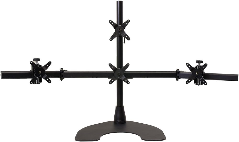 Ergotech 1 x 3 Quad Desk Stand with 28-Inch Pole - Black (100-D28-B13)