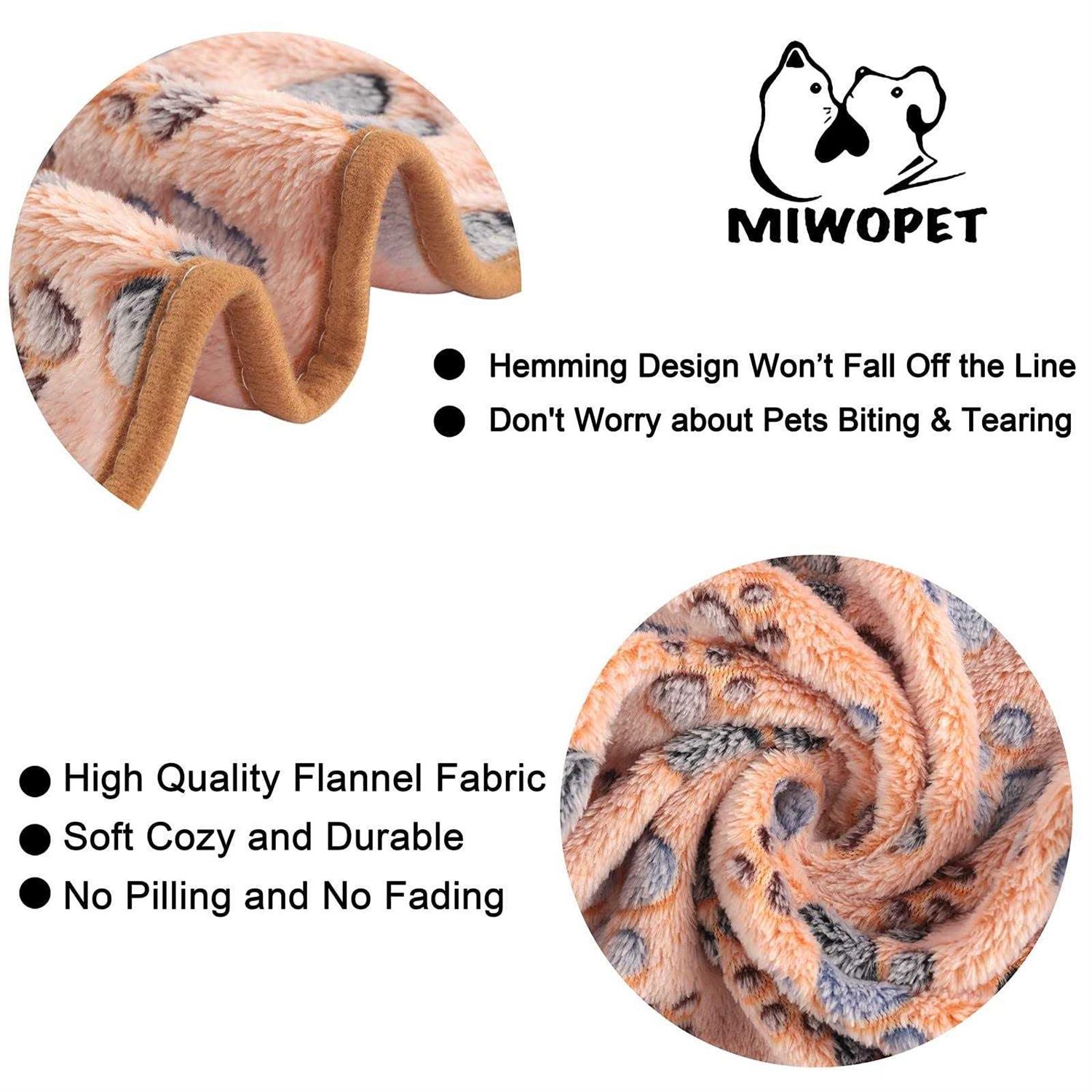 MIWOPET 3 Pack Cat and Dog Blanket Soft Warm Fleece Flannel Pet Blanket - Pet Supplies online store
