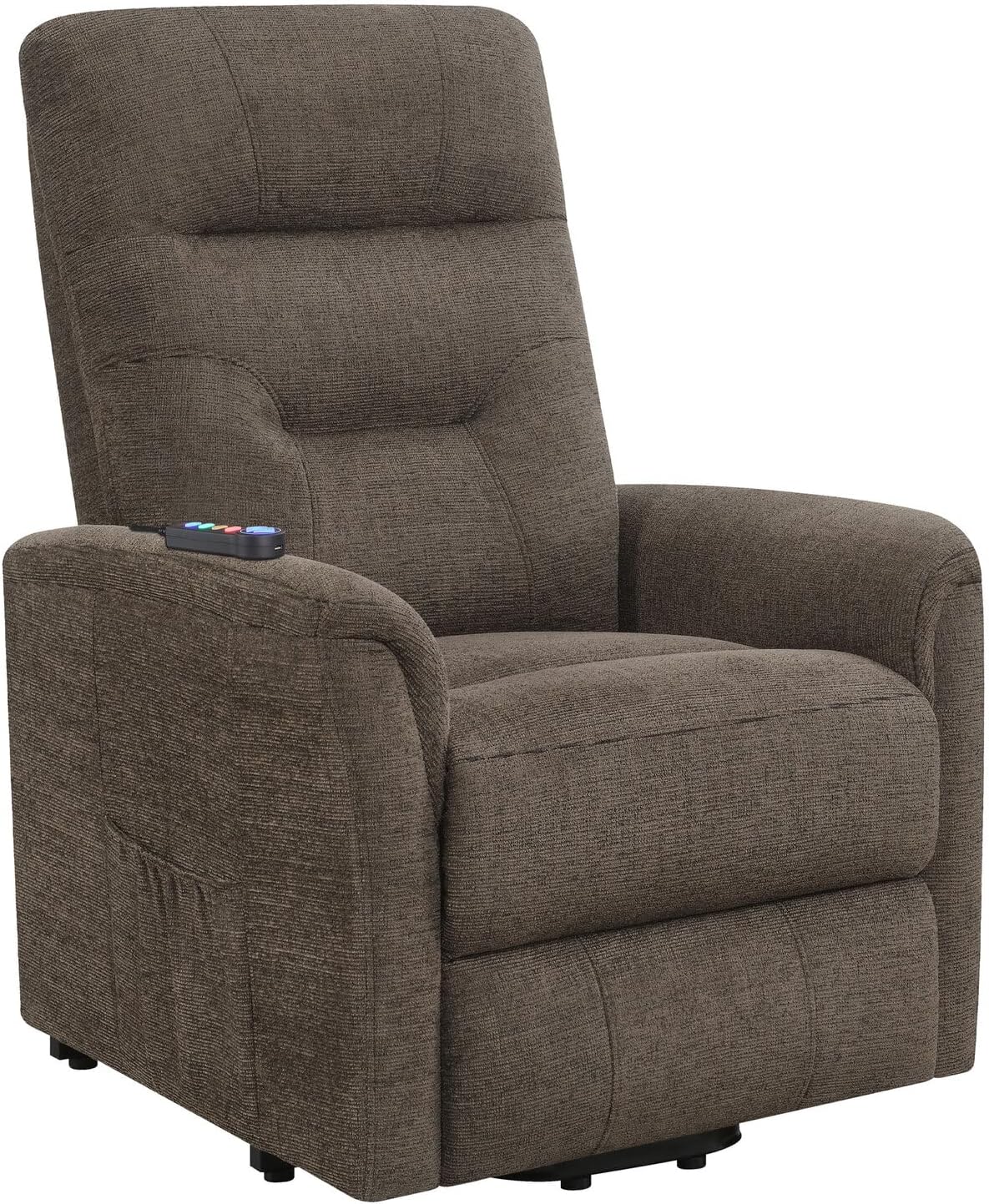 Coaster Home Furnishings Storage Pocket Brown Power Lift Recliner, 609404P