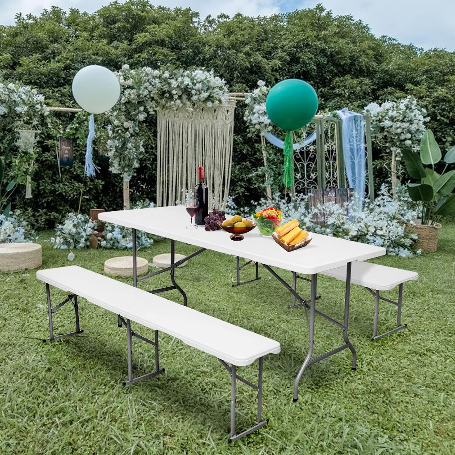 6FT Folding Table 1 Pack 6FT Folding Bench Seat 2 Pack