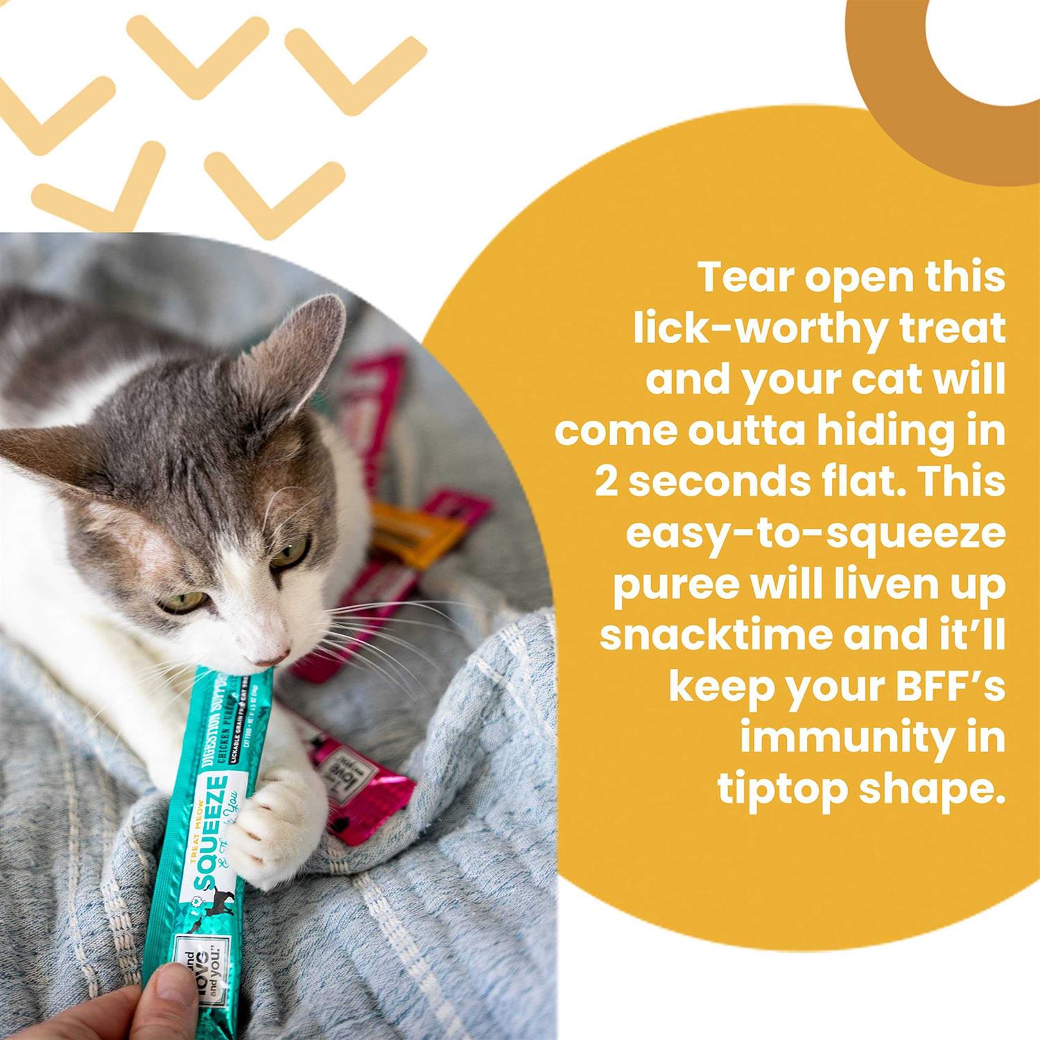 I and love and you Treat Meow Squeeze & Thank you Immune Support Cat Treat Pure - Pet Supplies online store