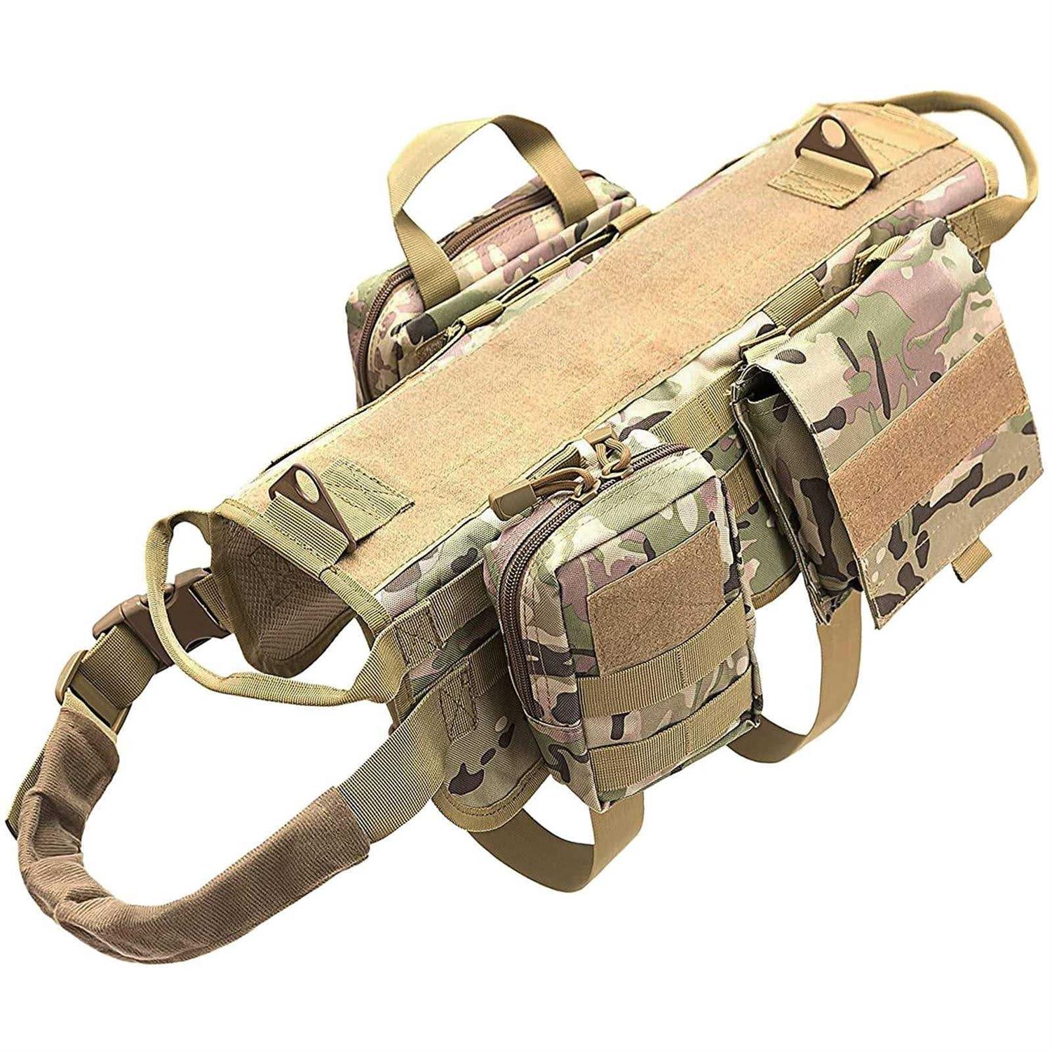 AIWAI Tactical Dog Harness with Pouches,Dog Vest Harness for Large Medium Dogs with Hook & Loop Panels,Adjustable Military Dog Harness with Handle - Pet Supplies online store