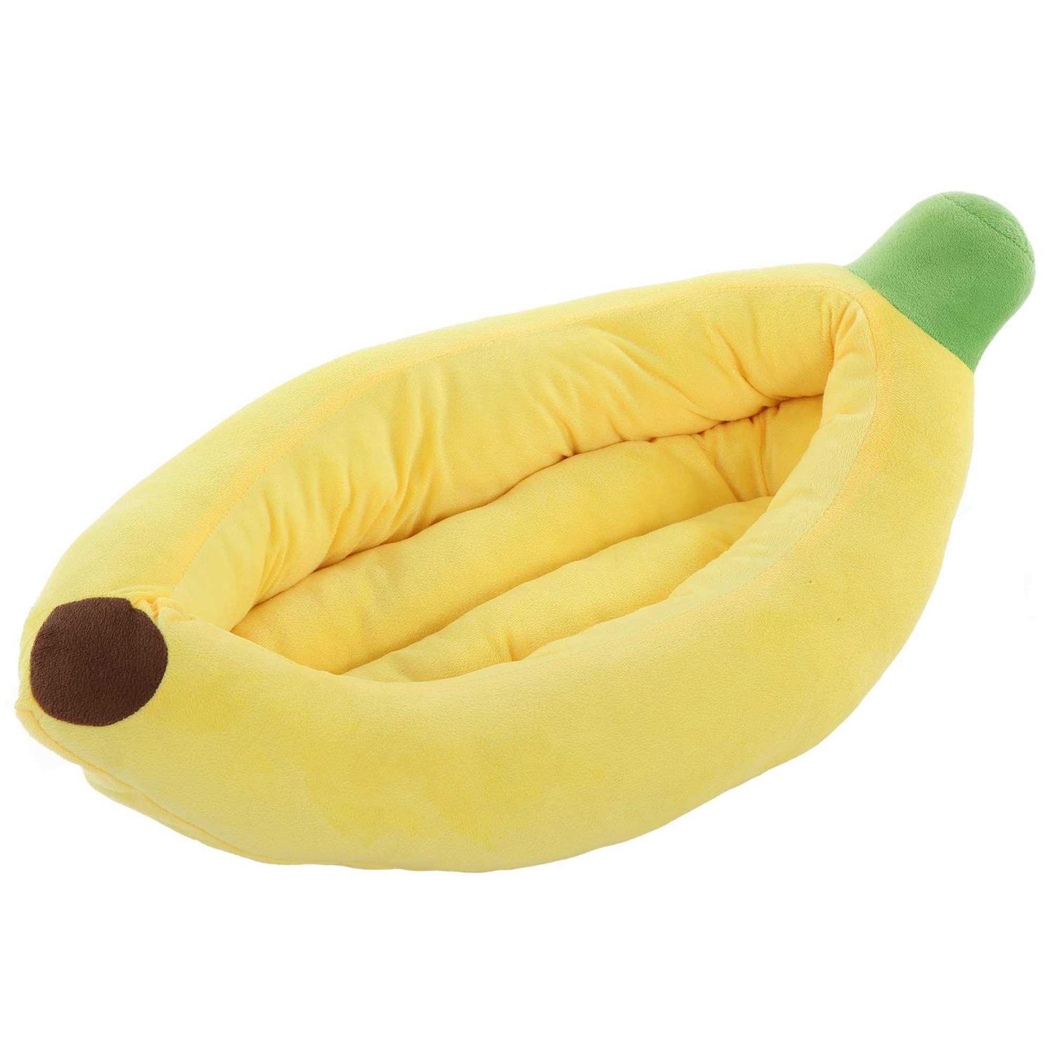 Silicute Dog Bed Cat Bed Pet Bed Comfortable and Washable in Banana Shape and Color w/Removable Cushion - Pet Supplies online store