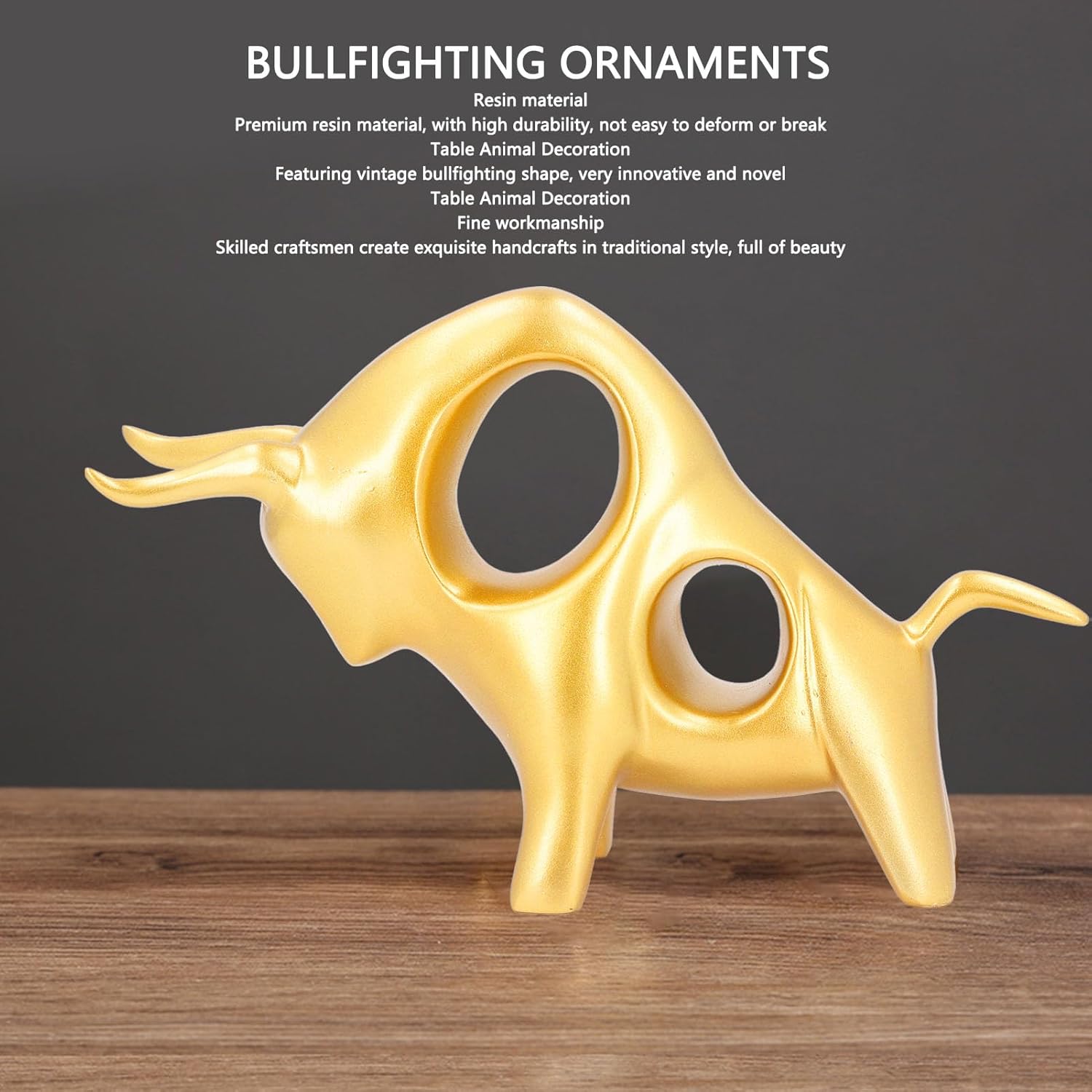 Golden Bullfighting Ornaments, Modern Simple Light Luxury Innovative Bullfighting Figurine for Living Room TV Cabinet Office