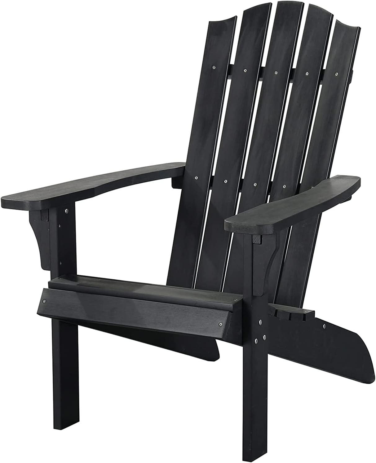 Adirondack Chair, Premium Weather Resistant Poly Lumber, Outdoor Patio Furniture, Up to 300 lbs, Plastic Adirondack Chairs for Porches, Decks, and Pool Side, Element Collection, Black