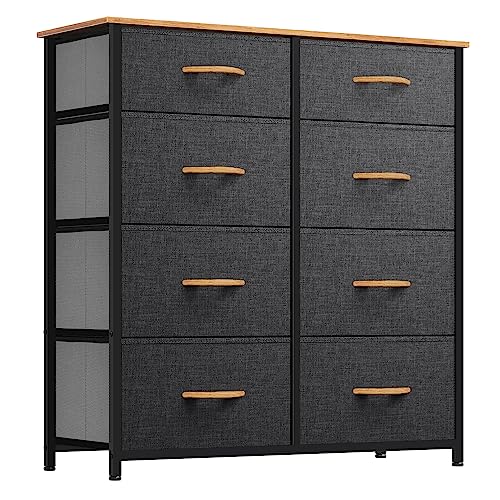 YITAHOME Dresser for Bedroom, Storage Tower with 8 Drawers, Fabric Dresser, Organizer Unit for Bedroom, Living Room & Closets - Sturdy Steel Frame, Easy Pull Fabric Bins & Wooden Top