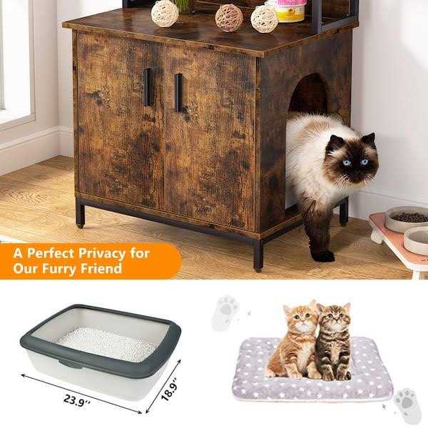 Kellum Rustic Brown Litter Box Enclosure - Pet Supplies online store