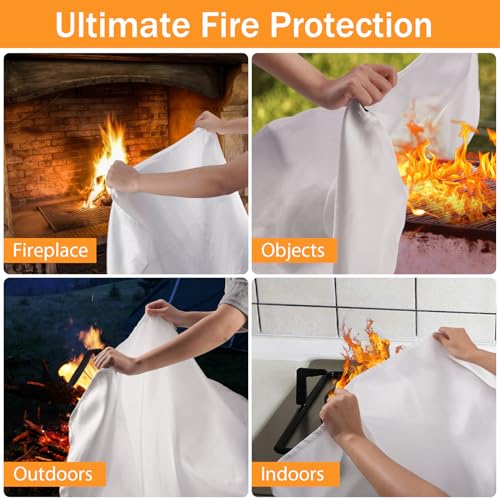 Emergency Fire Blanket for Home Kitchen - KANHIRO Fiberglass Fire Suppression Blanket Great for School, Fireplace, Grill, Car, Office, Warehouse (5 Pack, 39 in X 39 in)