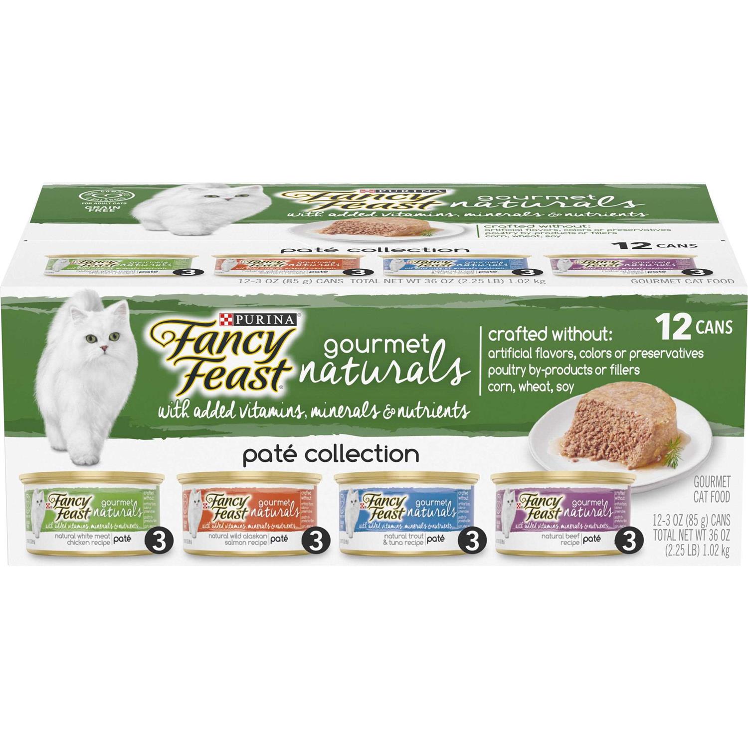 Purina Fancy Feast Gourmet Naturals Pate Wet Cat Food Variety Pack - Pet Supplies online store