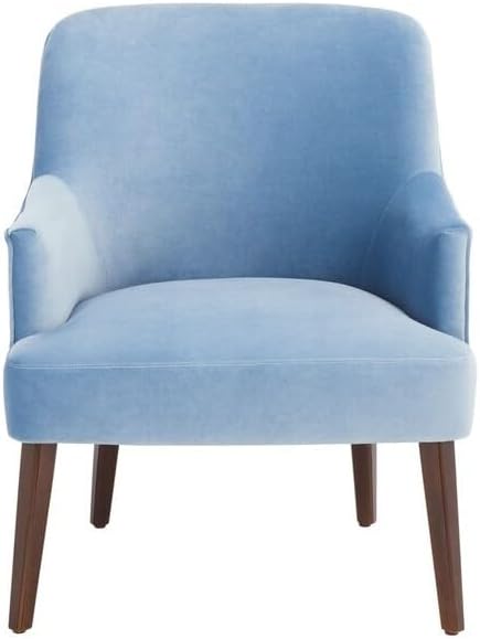 SAFAVIEH Home Collection Briony Light Blue Velvet/Walnut Accent Chair ACH4003C