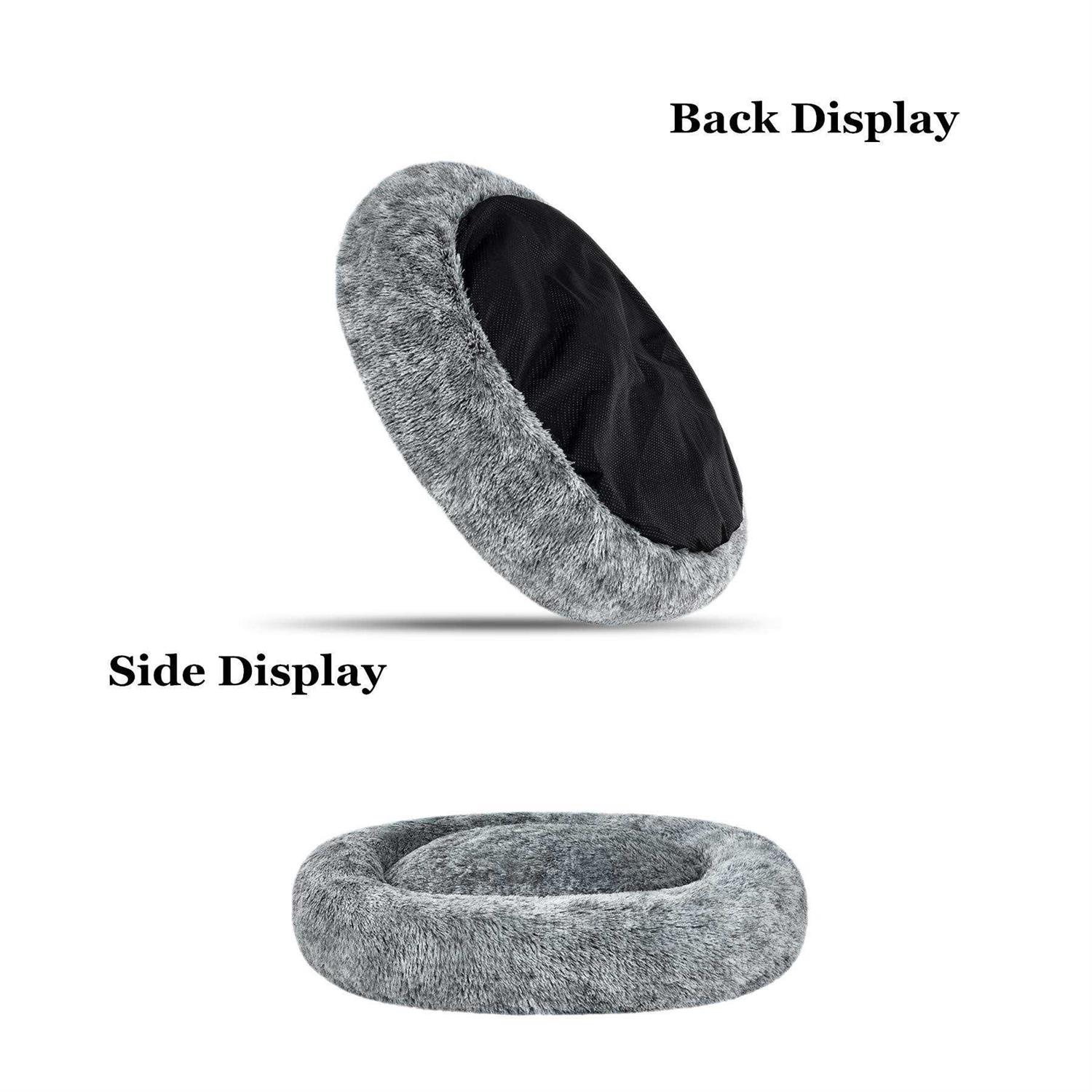 coohom Oval calming Donut cuddler Dog Bed,Shag Faux Fur cat Bed Washable Round Pillow Pet Bed for Small Medium Dogs - Pet Supplies online store