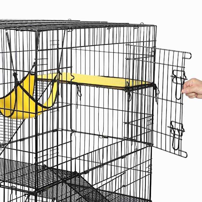 Topeakmart Black Rolling 4-Tier Small Animal Cage - Pet Supplies online store