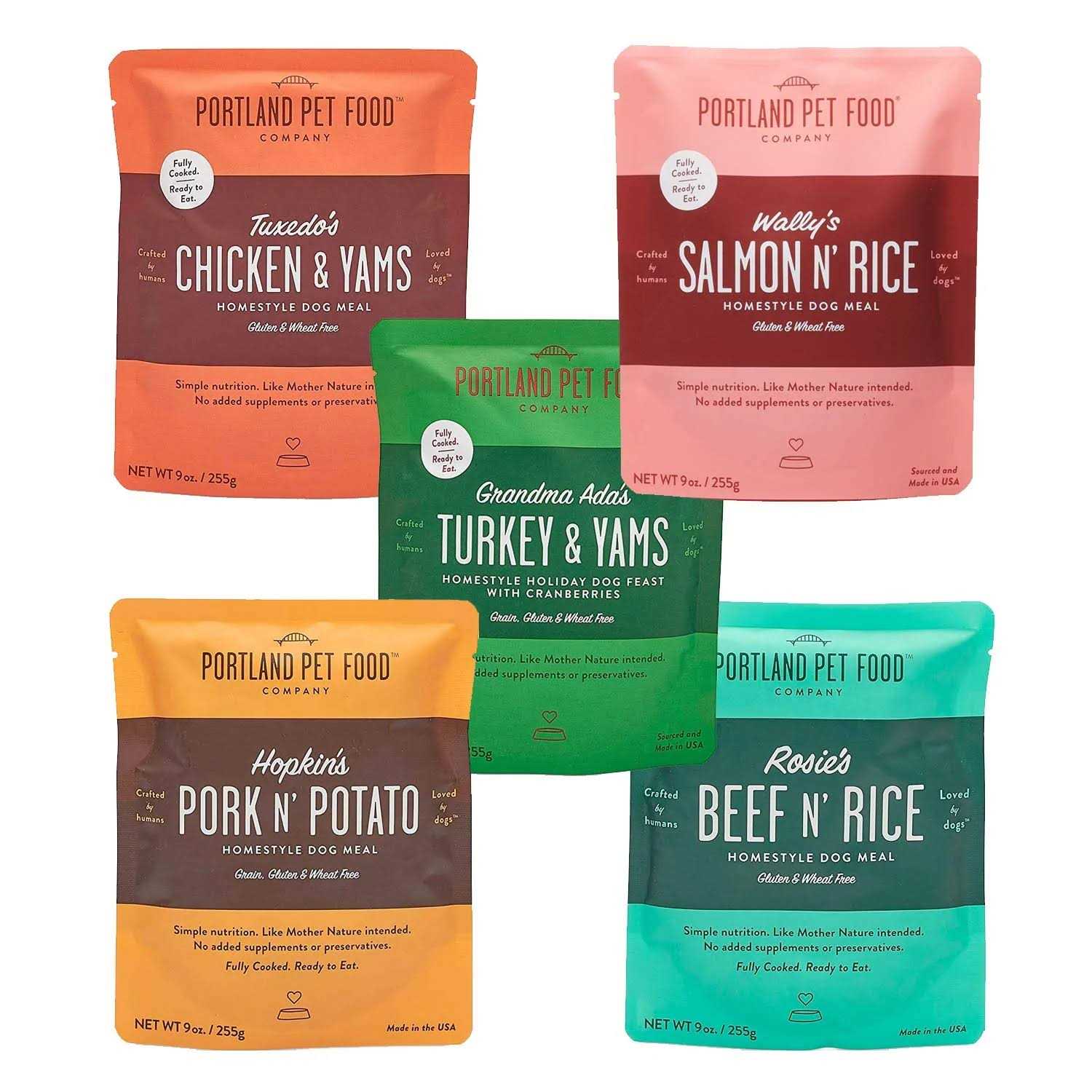 CRAFTED BY HUMANS LOVED BY DOGS Portland Pet Food Company Human-Grade Dog Food Pouch - Pet Supplies online store