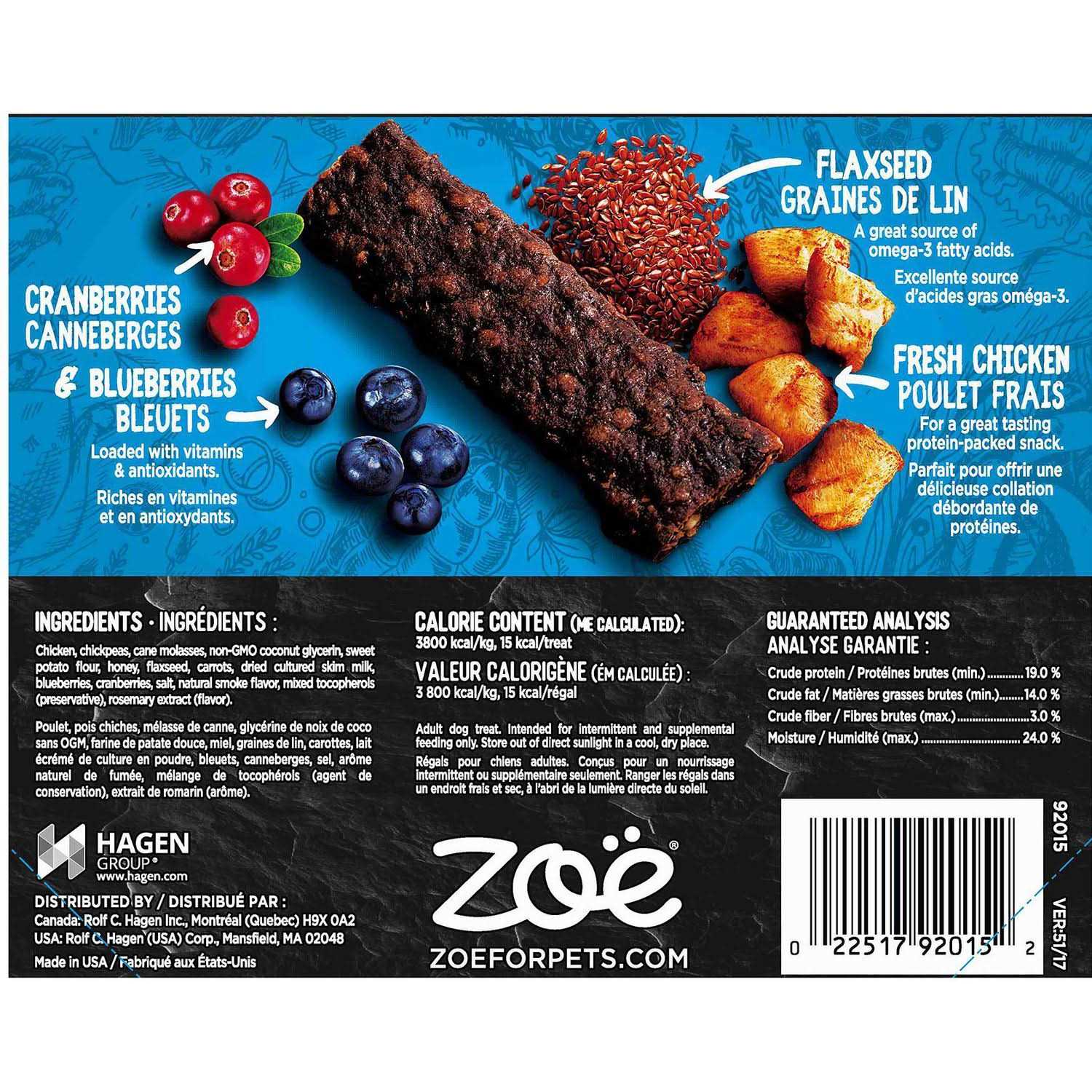 Zoe Beef Recipe Super Bars Dog Treats - Pet Supplies online store