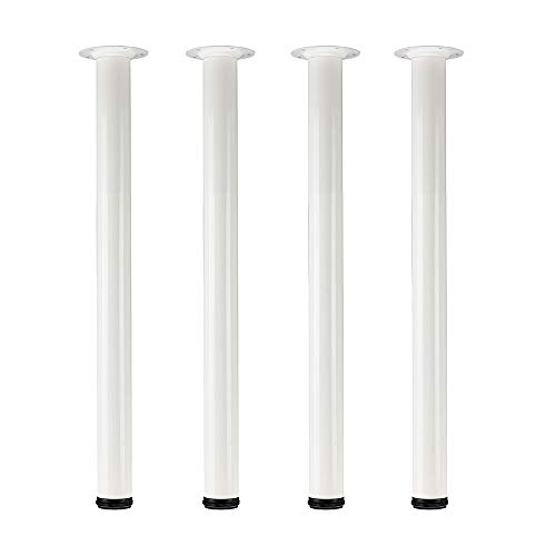 QLLY 16 inch Adjustable Metal Bench Legs, Coffee Table Leg, End Table Leg, Furniture Leg Set, Set of 4 (White)