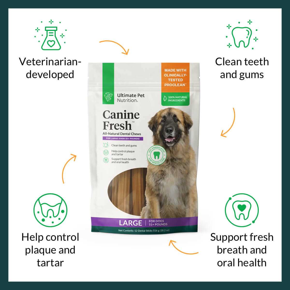 Ultimate Pet Nutrition All Natural Canine Fresh Dental Chews Sticks Dogs - Pet Supplies online store