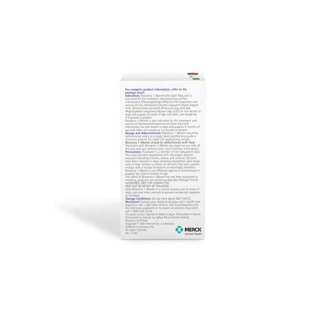 Bravecto 1-Month Chews for Dogs 22-44 lbs - Pet Supplies online store