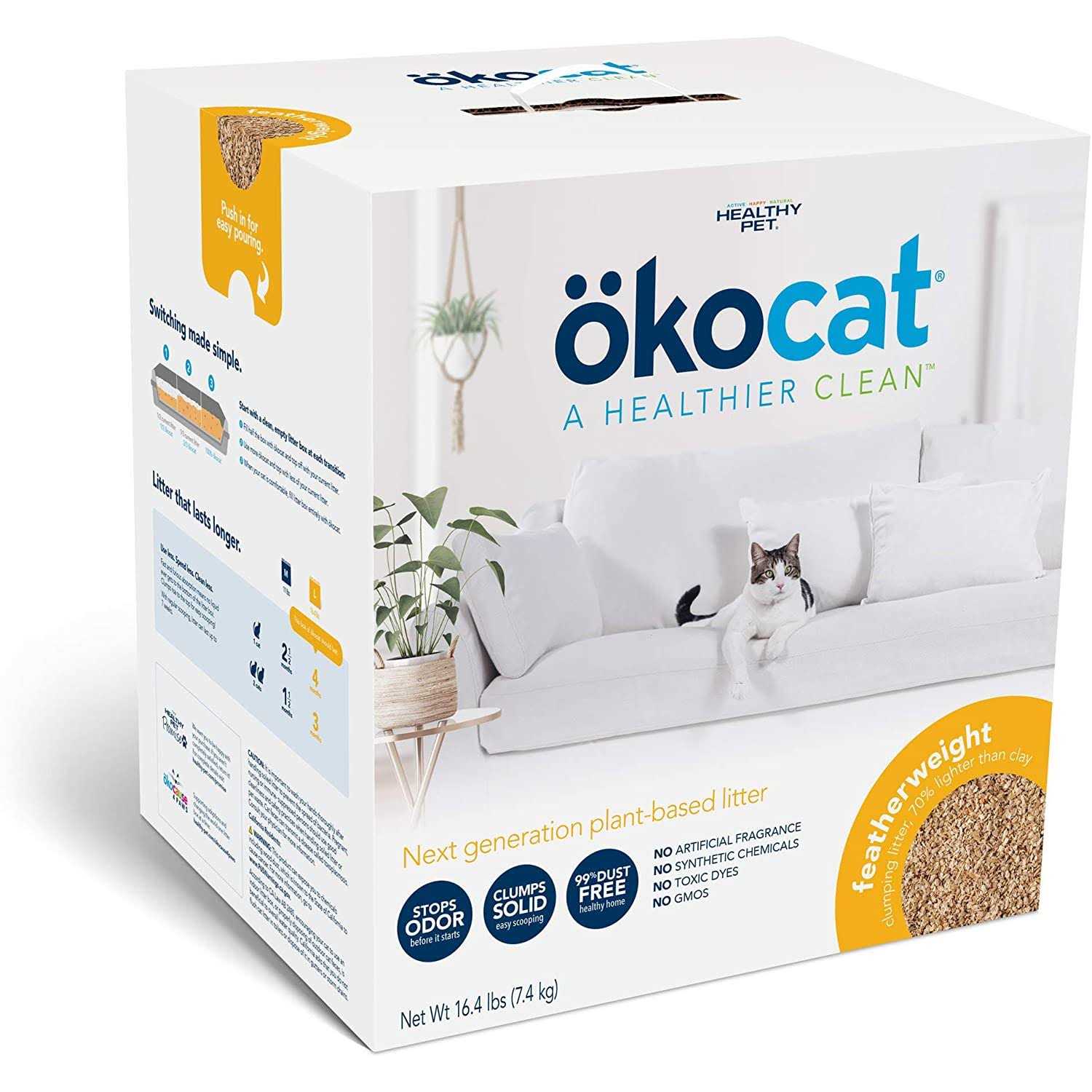 Okocat Unscented Featherweight Clumping Wood Cat Litter - Pet Supplies online store